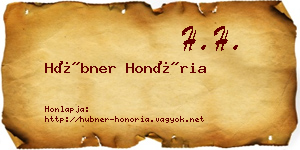 Hübner Honória névjegykártya